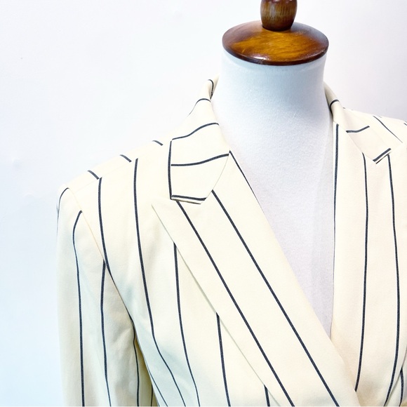 Tory Burch Rowing Stripe Blazer Yellow Size 10 NWOT - Picture 5 of 11